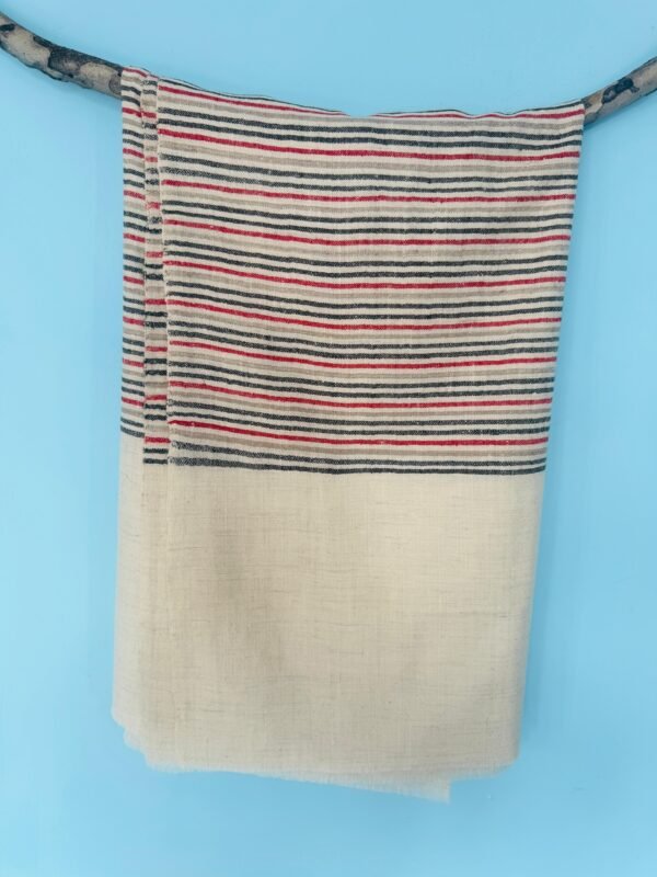 Handwoven Pashmina Shawl – Classic Striped Elegance - Image 5